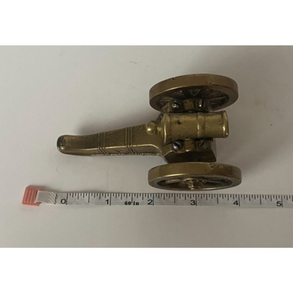 Vintage Miniature Brass Cannon Civil War Paperweight - Picture 9 of 11